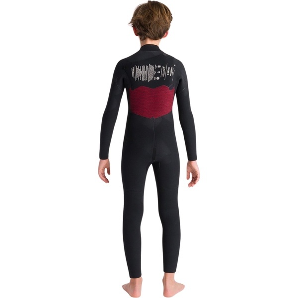 2025 C-Skins Junior NuWave Session 5/4mm Chest Zip Wetsuit C-NSE54JCZ - Bluestone / Rust x / Cool Green